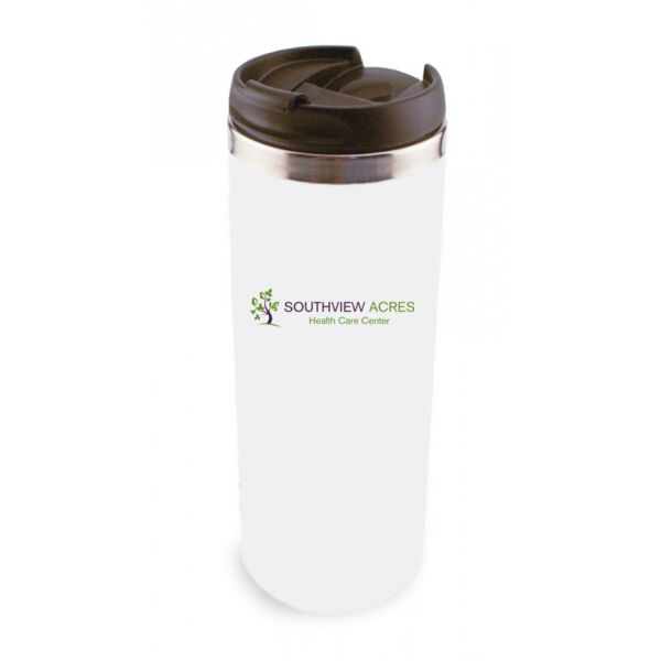 14oz Stainless Steel Tumbler w/ Lid - Sublimated Logo Thumbnail